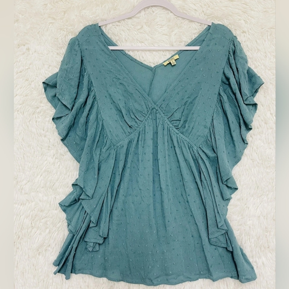 Boho Kori America Top Womens S Green Boho Cottagecore Fairy Milkmaid